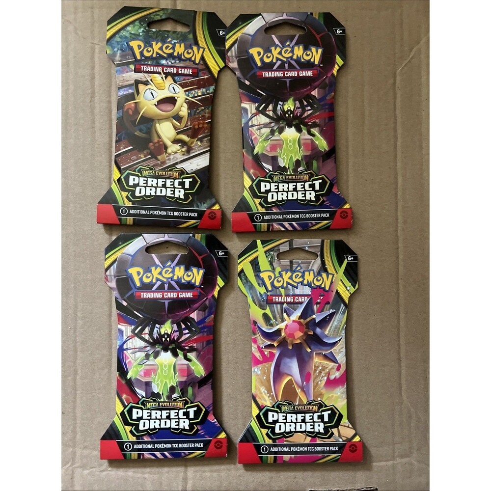 (Lot of 4) Pokemon Mega Evolution Perfect Order Sleeved Booster Pack